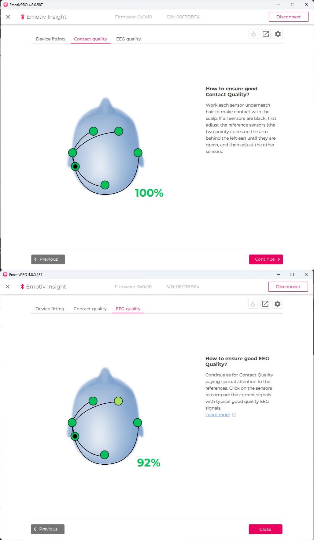 Signal quality check